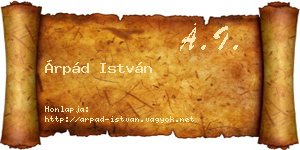 Árpád István névjegykártya